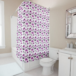 Pastel Goth Skull Crossbones Shower Curtain