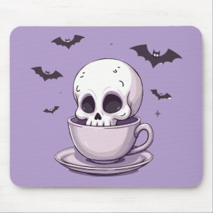 Pastel Goth Skull in Teacup Mouse Pad