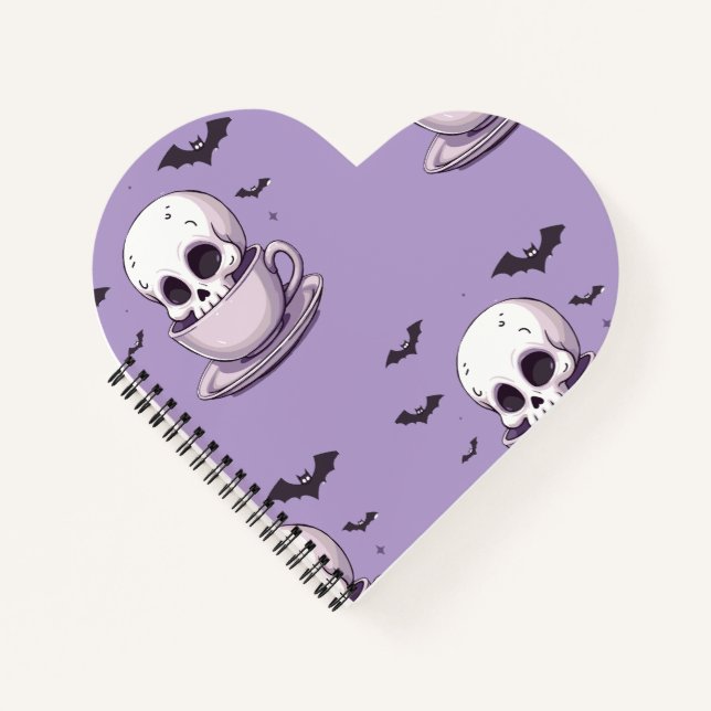 Pastel Goth Skull in Teacup Notebook (Front)