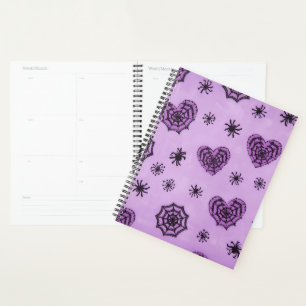 Pastel Goth Spiderweb Hearts Planner