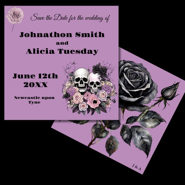 Pastel Goth style wedding Stationery Witchy Save The Date (Creator Uploaded)