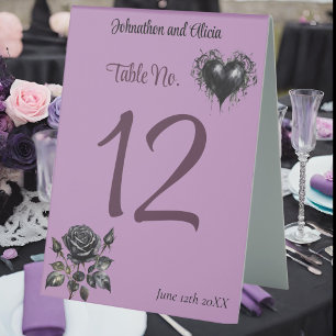 Pastel Goth style wedding table decorations