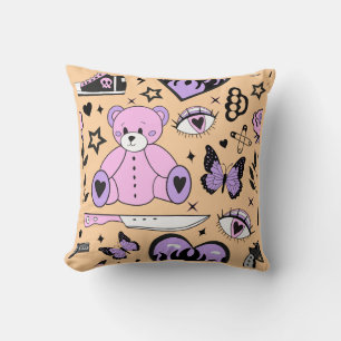 "Pastel Goth Teddy Bear Cushion