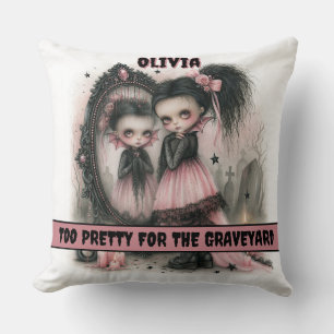 Pastel Goth Vampire Mirror Art  Spooky  Cushion