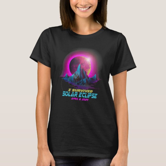 Pastel Goth Vaporwave I Survived Total Solar Eclip T-Shirt (Front)