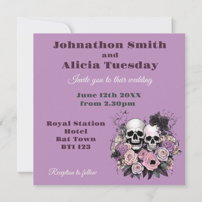 Pastel Goth wedding Victorian Gothic moody Invitation (Front)