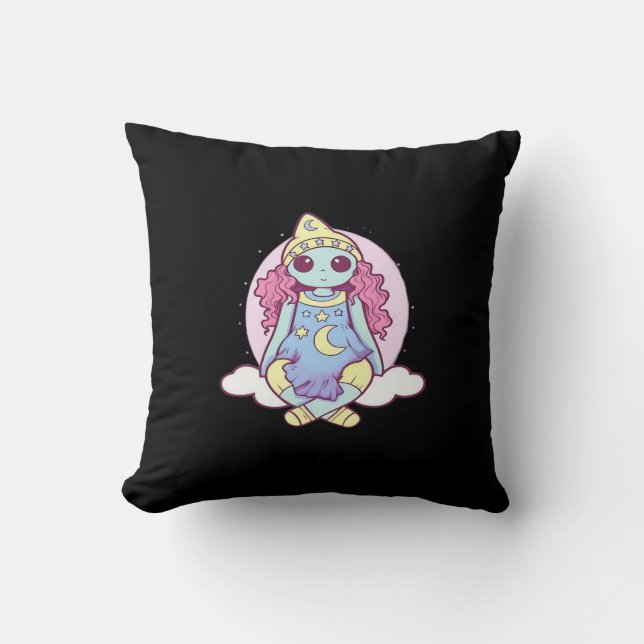 Pastel Goth Whimsigoth Clown Ragdoll Cushion (Front)