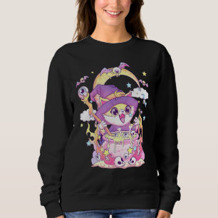 Pastel Goth Wiccan Cat Cute Creepy Witchy Cat And Sweatshirt
