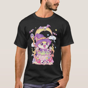 Pastel Goth Wiccan Cat Cute Creepy Witchy Cat And  T-Shirt