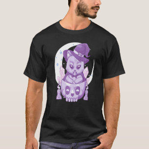 Pastel Goth Wiccan Cat Cute Creepy Witchy Cat And  T-Shirt