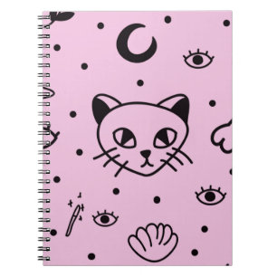 Pastel Goth Wiccan Cat Notebook - Enchanting