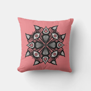 Pastel Goth Witch Design - Black Pink Monster Cushion