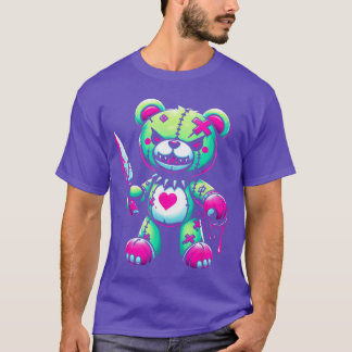 Pastel Gotheddy Bear Horror Halloween Creepy Scary T-Shirt