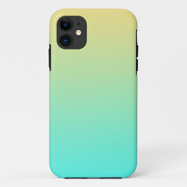 Pastel Gradient Background Turquoise Yellow Case-Mate iPhone Case (Back)