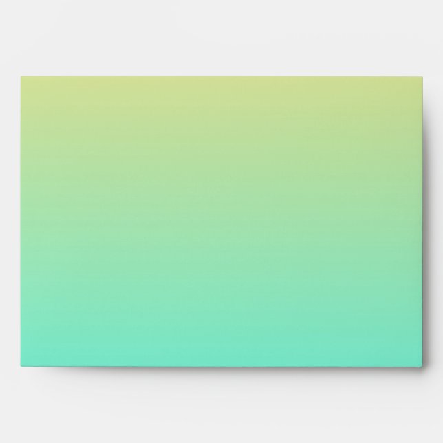 Pastel Gradient Background Turquoise Yellow Envelopes (Front)