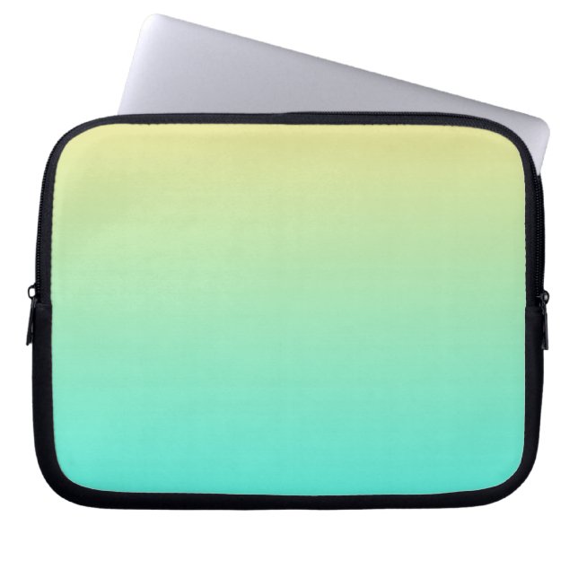 Pastel Gradient Background Turquoise Yellow Laptop Sleeve (Front)