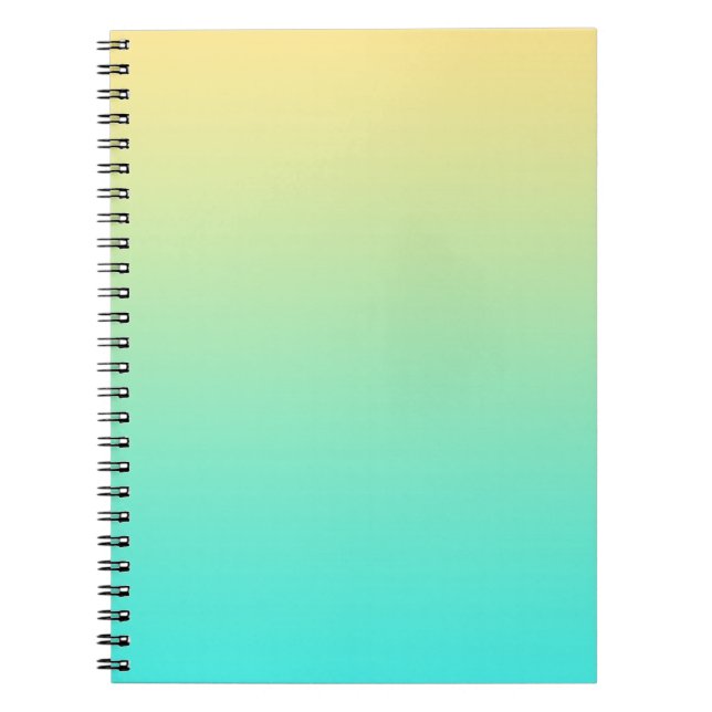 Pastel Gradient Background Turquoise Yellow Notebook (Front)