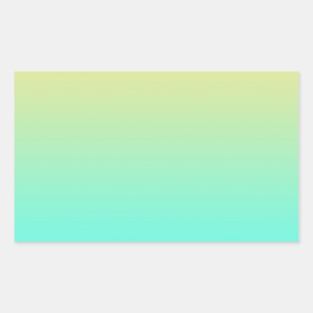 Pastel Gradient Background Turquoise Yellow Rectangular Sticker (Front)