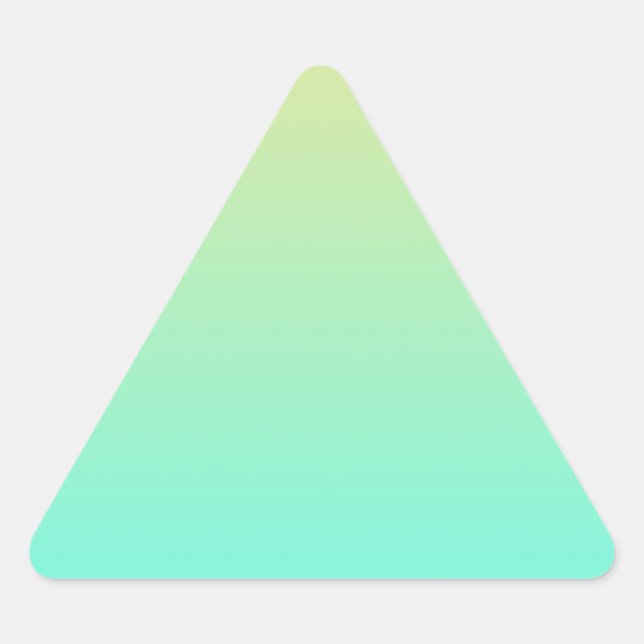 Pastel Gradient Background Turquoise Yellow Triangle Sticker (Front)