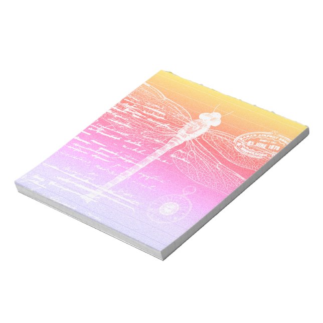 Pastel gradient dragonfly notepad (Rotated)