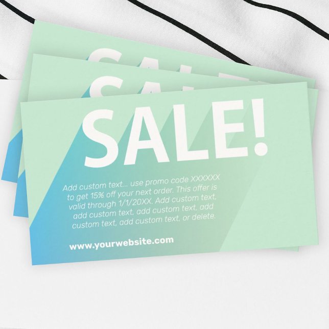 Pastel Gradient Green Discount Business Card (Creator Uploaded)