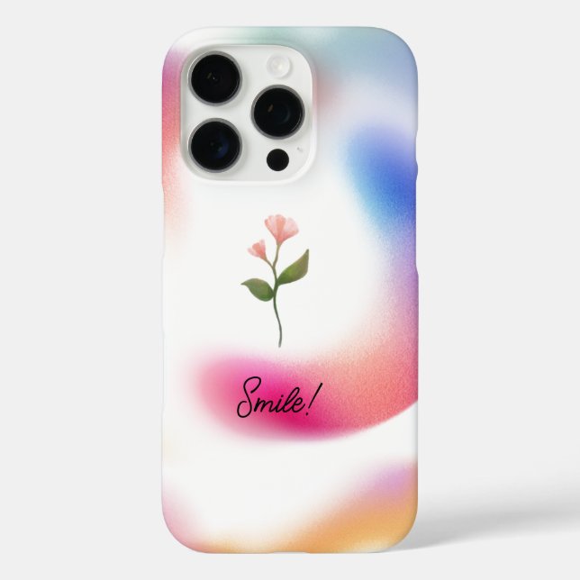 Pastel Gradient iPhone Case – Floral Design (Back)