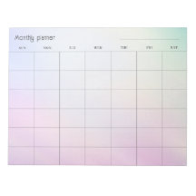 Pastel gradient Monthly planner, custom title