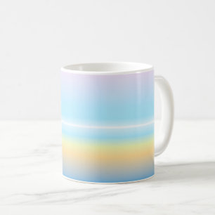 Pastel gradient multicolor striped coffee mug