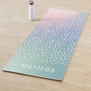 Pastel gradient + spot with stripe personalised yoga mat