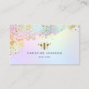 pastel gradients bee business card