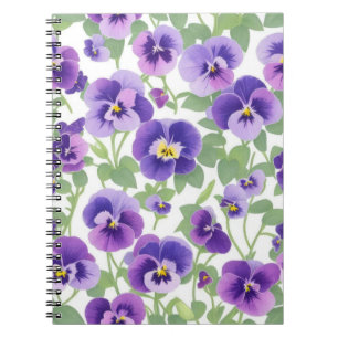 Pastel Graphic Purple Pansies Notebook