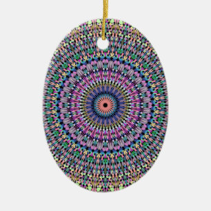 Pastel Gravel Garden Mandala Ceramic Ornament