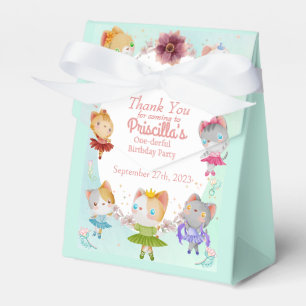Pastel Green All Ballerina Cat Kids Birthday Party Favour Box