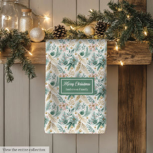 Pastel Green and Gold Towel Luxe Holiday Accent