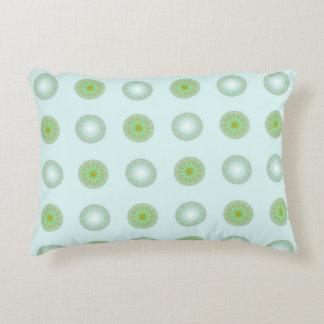 Pastel Green and Grey Geometric Pattern Decorative Cushion