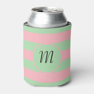 Pastel Green and Pink  Can Cooler