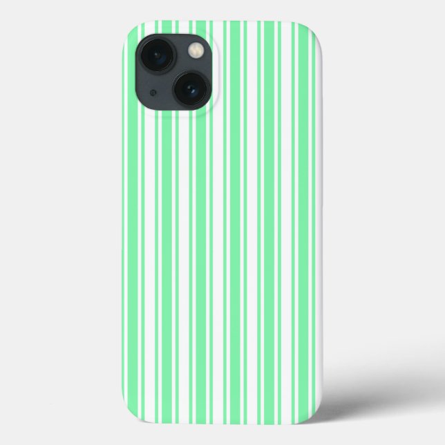 Pastel green and white candy stripes Case-Mate iPh iPhone Case (Back)