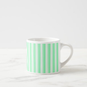 Pastel green and white candy stripes espresso cup