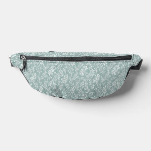 PASTEL GREEN AND WHITE TINY BRANCHES BUM BAGS