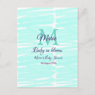 Pastel green baby in bloom monogram baby shower te postcard
