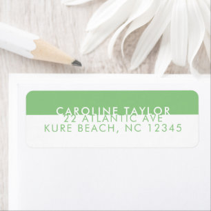 Pastel Green Band Simple Girly Custom Name Return Address Label