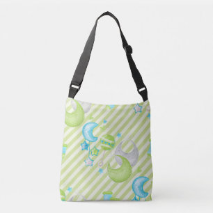 PASTEL GREEN BLUE WHITE BABY BOY ITEMS CROSSBODY BAG