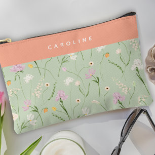 Pastel Green Boho Chic Floral Print Cut Sew Bag