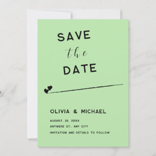 Pastel Green BotanicalSave the Date Flat Note Card