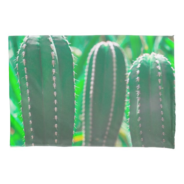 Pastel Green cactus plant leaves Pillowcase (Front)