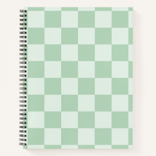 Pastel Green Checkerboard Notebook