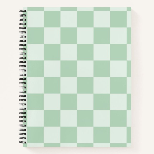 Pastel Green Chequerboard Notebook (Front)