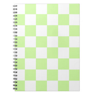 Pastel Green Chequered Gingham Pattern Notebook