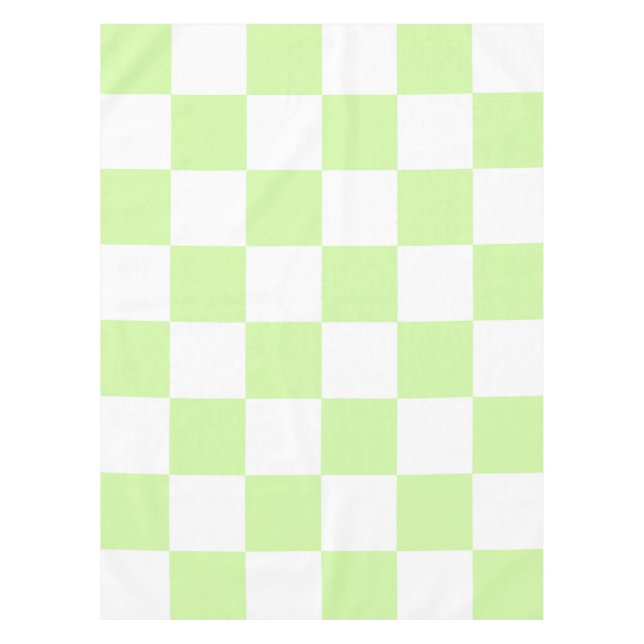 Pastel Green Chequered Gingham Pattern Tablecloth (Front)
