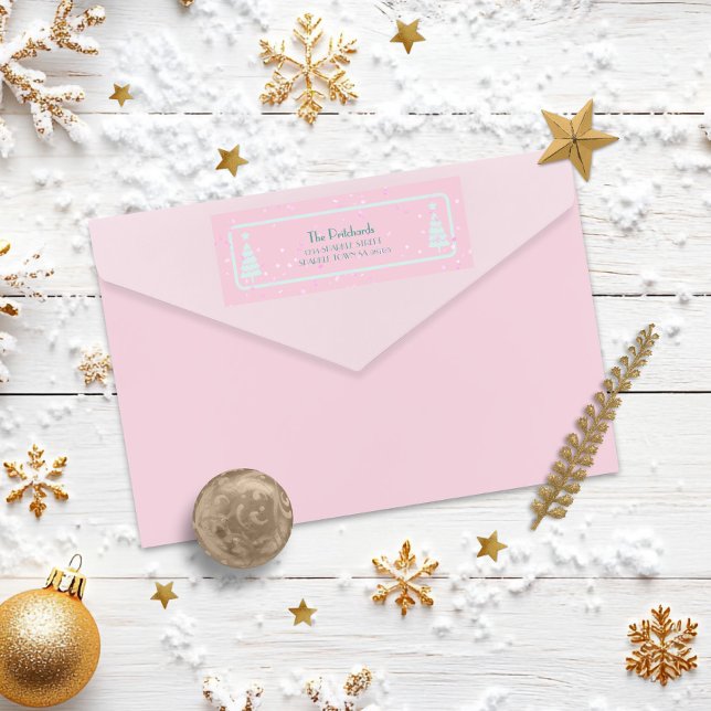 Pastel Green Christmas Tree Return Address Label (Creator Uploaded)